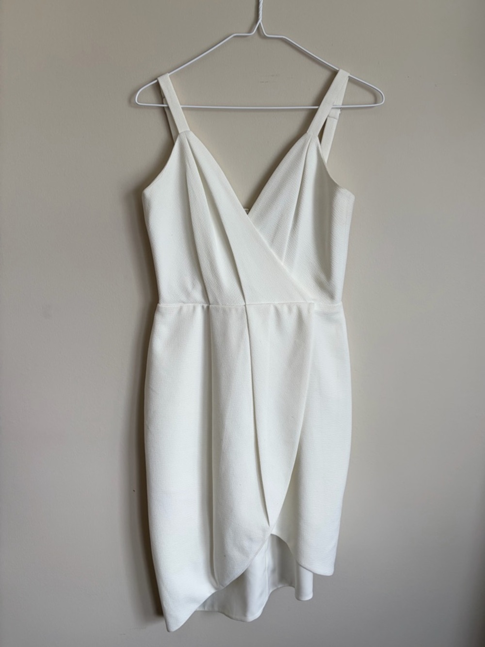 Dress the Population White Asymmetrical Tulip Dress Women’s S